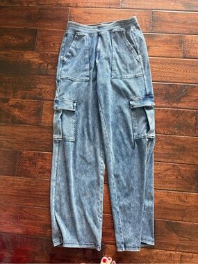 HALARA Light Blue Cargo Denim Pants